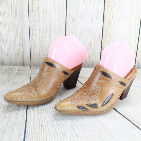 Frye Slip-on Heeled Studded Heels Size 6.5 - Picture 4 of 9